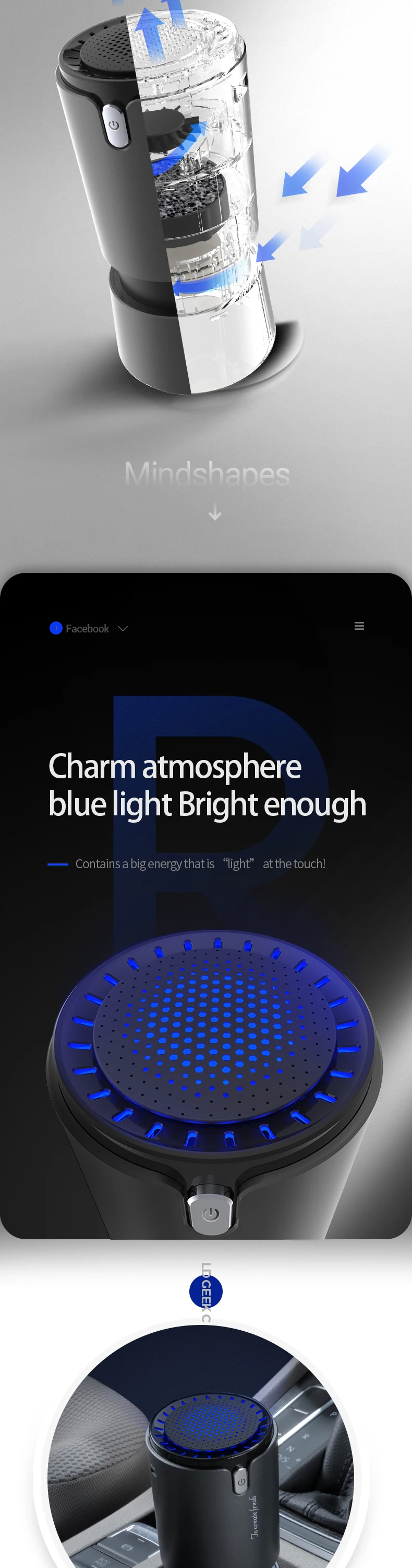 Car Ionizer Dual Usb Purifier Hepa Filter Car Air Purifier Car Air