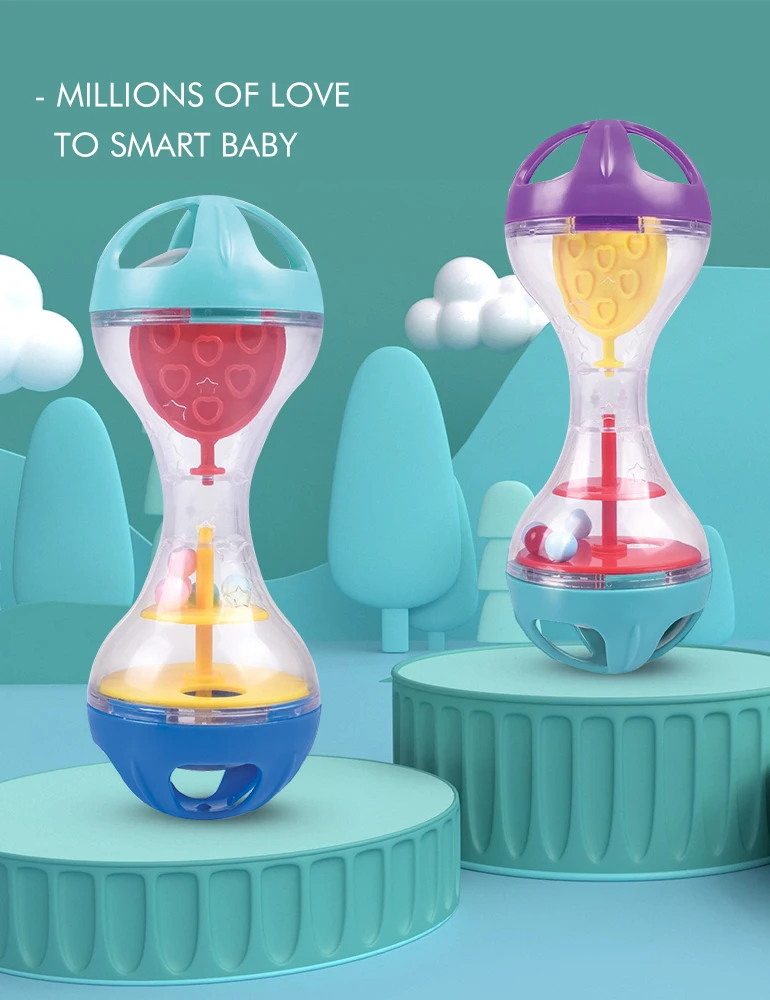 Children Baby Dumbbell Plastic Rattle Toy, Infant Baby Kids Socks Baby Educational Rattle Toys