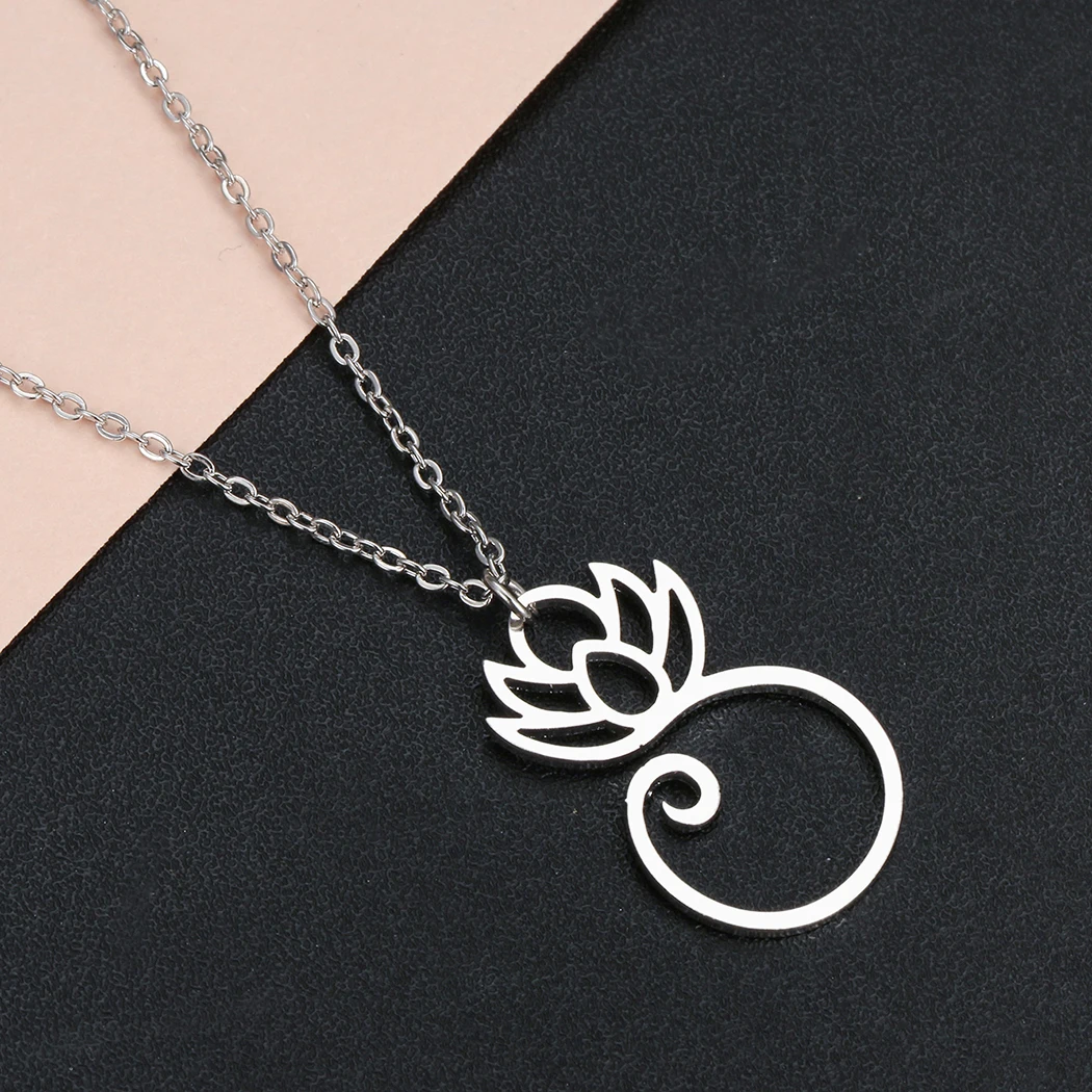 Lotus Women Stainless-Steel Pendant Necklace
