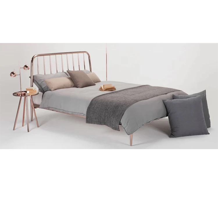 Yukai foshan hot sale design  bedroom furniture metal bed double bed DB-818