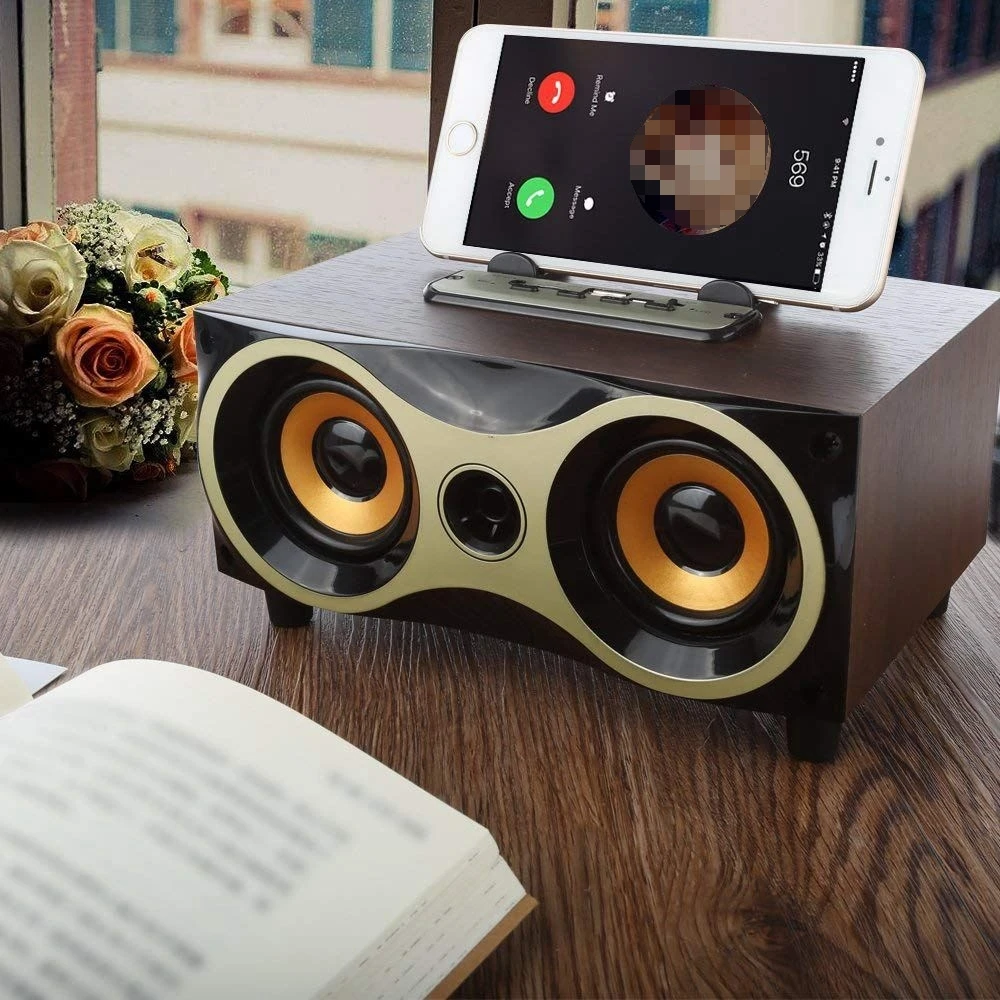 Portable HiFi amplifier real wood Bluetooth speaker for market - ANKUX.COM