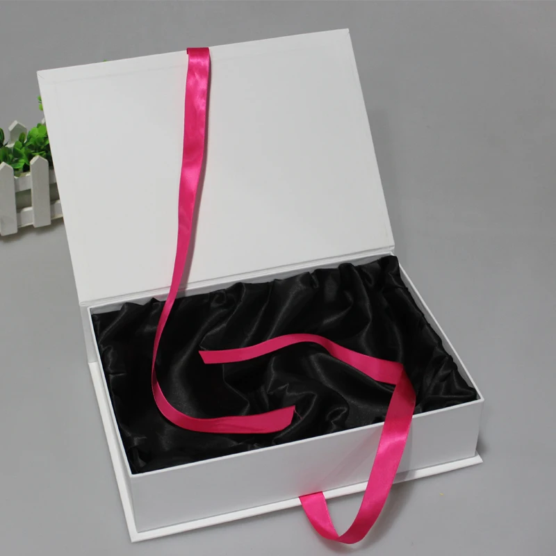 Custom Hair Packaging Boxes Wholesale White Bundles Wig Gift Paper Box 