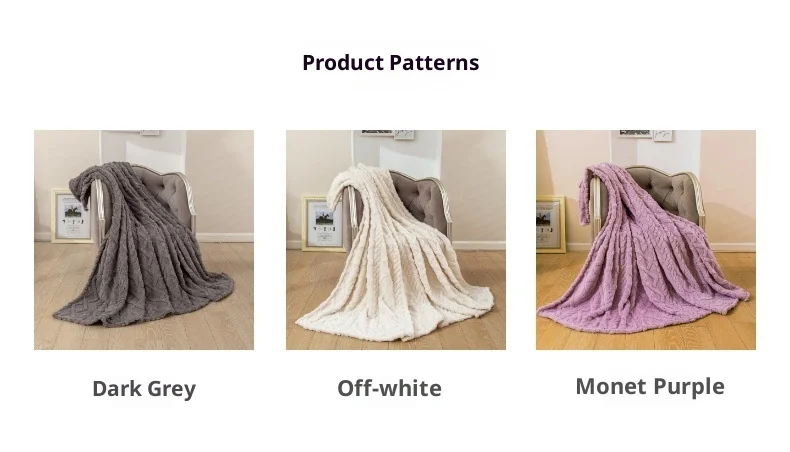 Simple Embroidered Rhombic Knitted Eco-friendly Winter Warm Taffeta Fleece Thickened Blanket supplier