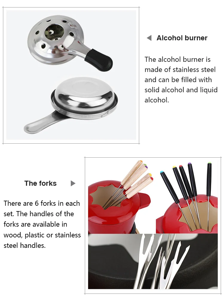 Camping Cast Iron Fondue Pot Set With Fondue Warmer And Forks Buy Camping Cast Iron Fondue Pot