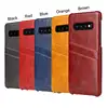 Compatible with Galaxy S10 Black Plastic PU Leather Hard case Simple super thin card slot s10-1128627
