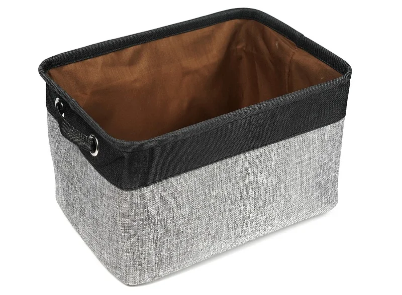Cotton Linen Storage Bin Foldable Closet Toy Box Fabric Basket Handles HS 