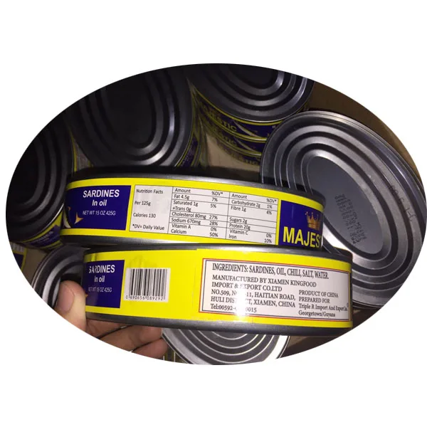 Sardine in Oval Can in Soybean Oil