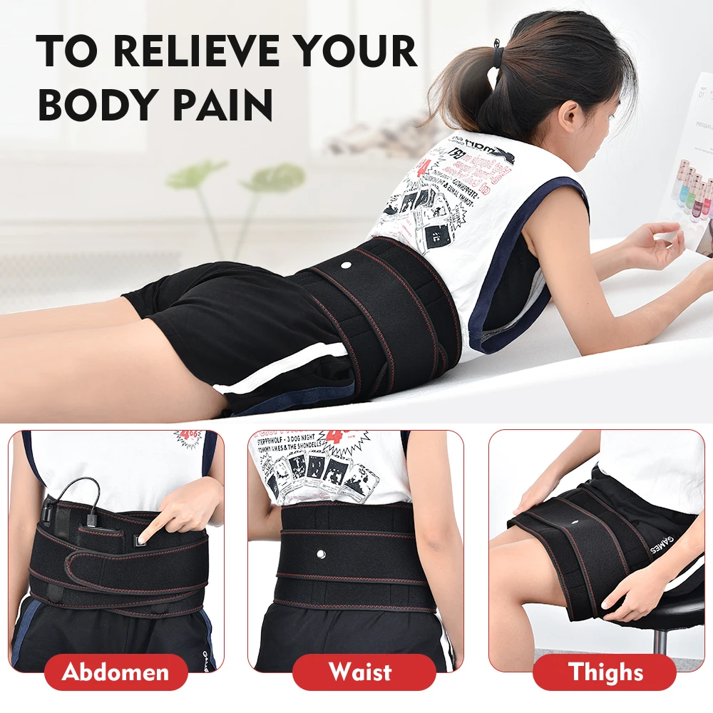 Pain Relief Lower Back Lumbar Massage Belt Infrared Heating Waist