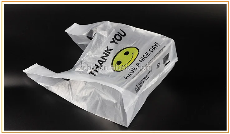 Eco Friendly 100% Biodegradable and compostable t-shirt bags in roll for supermarket
