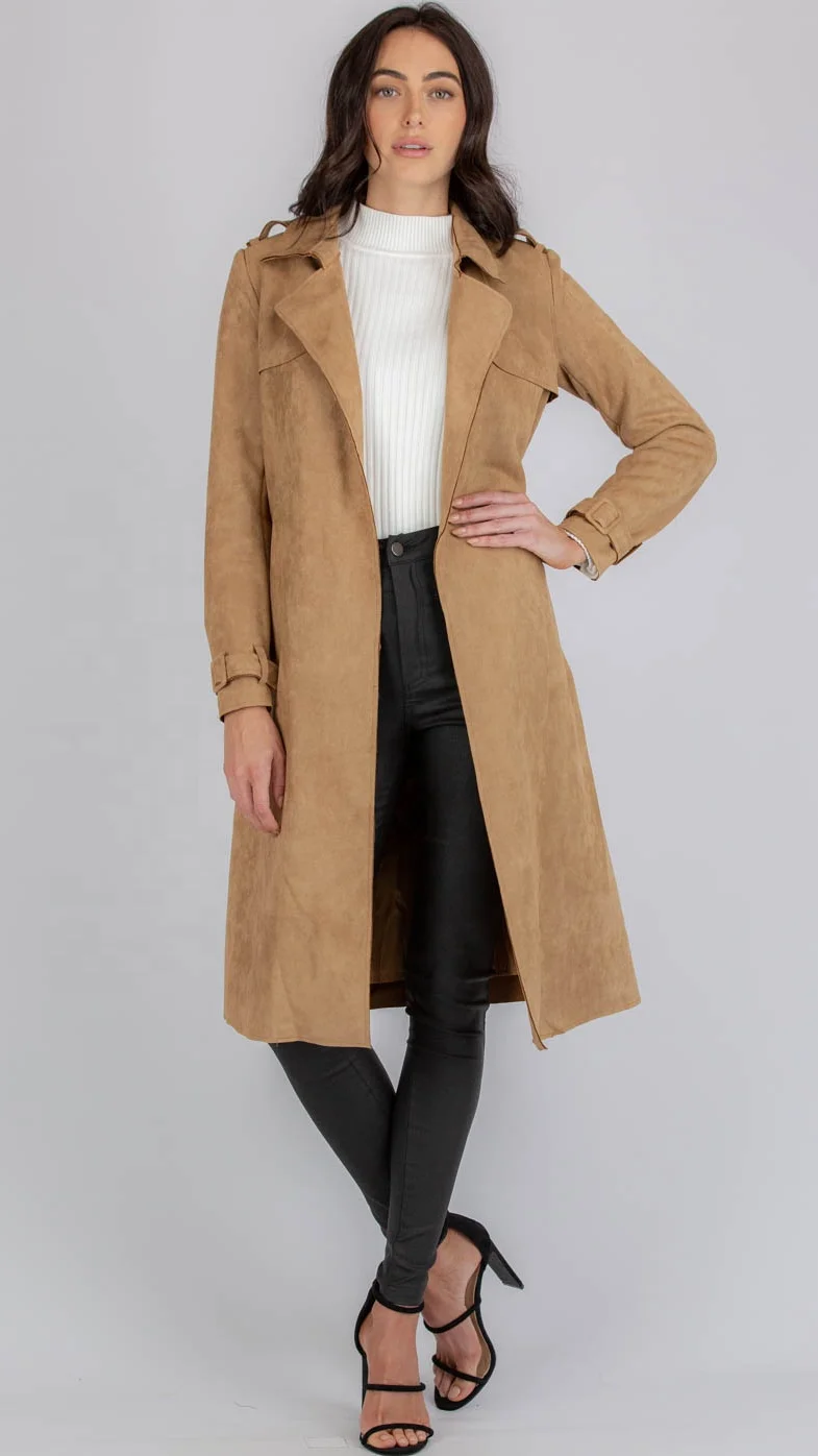 ladies long suede coats