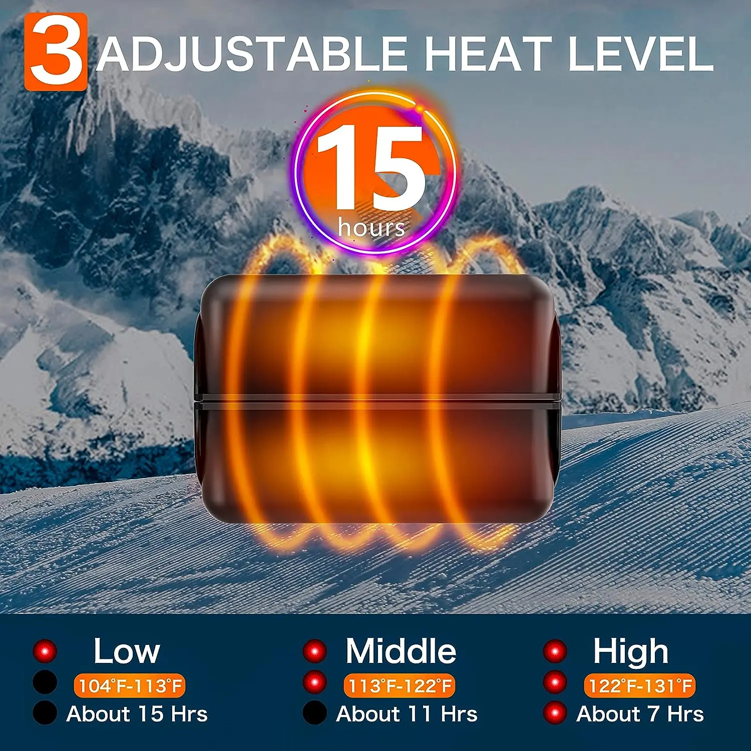 3 Levels 10000mah 2 Pack Electric Reusable Hand Warmers Power Bank Portable