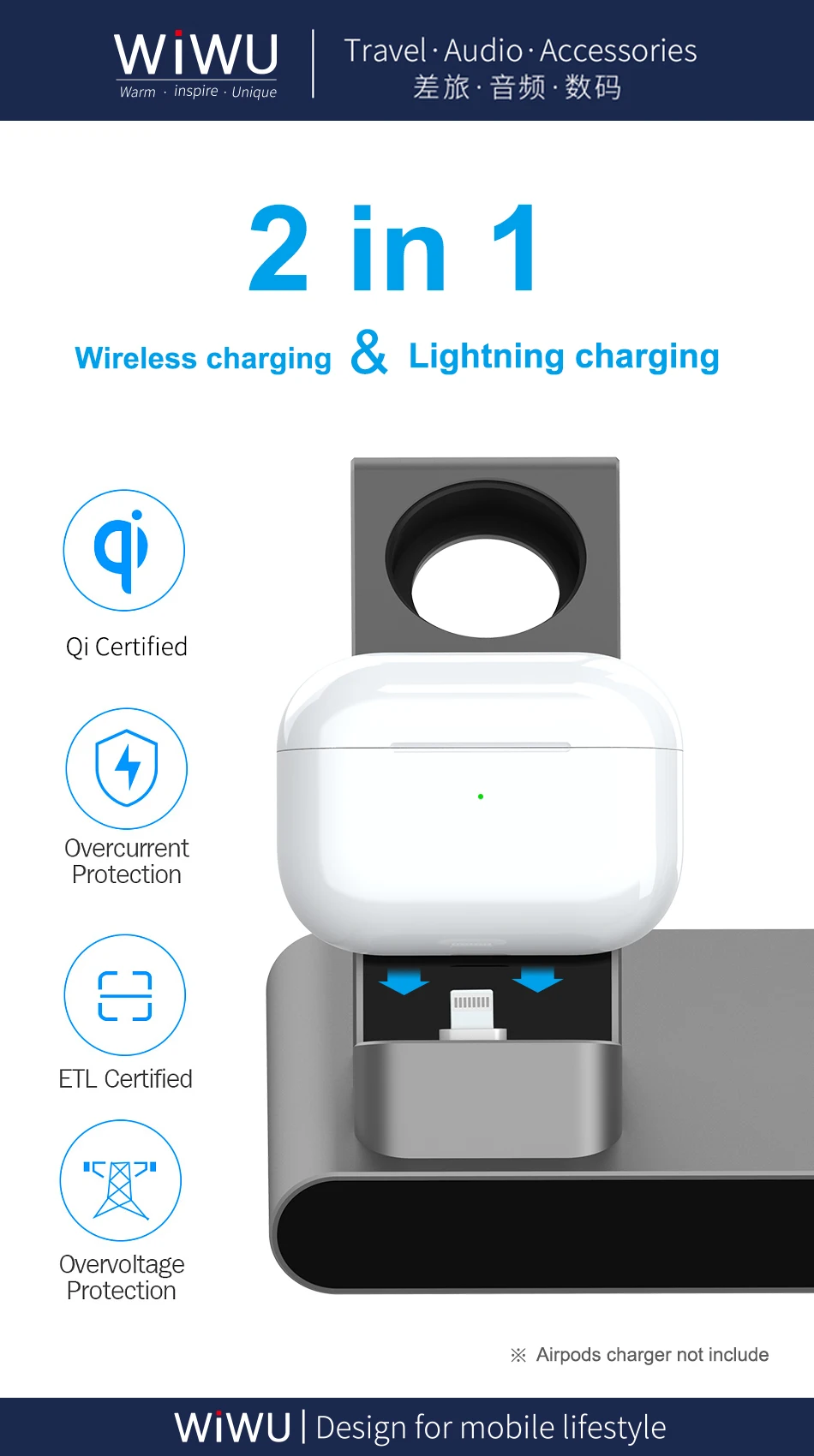 Wiwu Amazon Hot Selling Wireless Charging Hub Wireless Charger For I