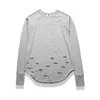 Simple high street arc punching damage design basic t shirt for autumn and winter