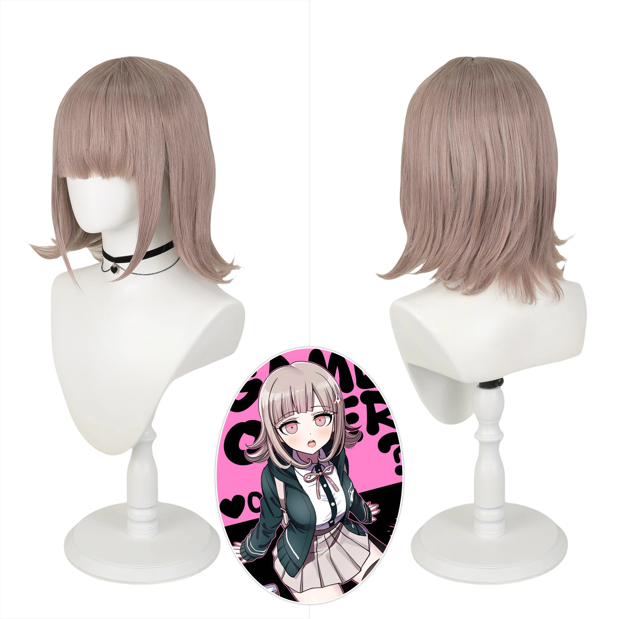 Danganronpa Chiaki Nanami Cosplay Wig Short Light Brown Straight