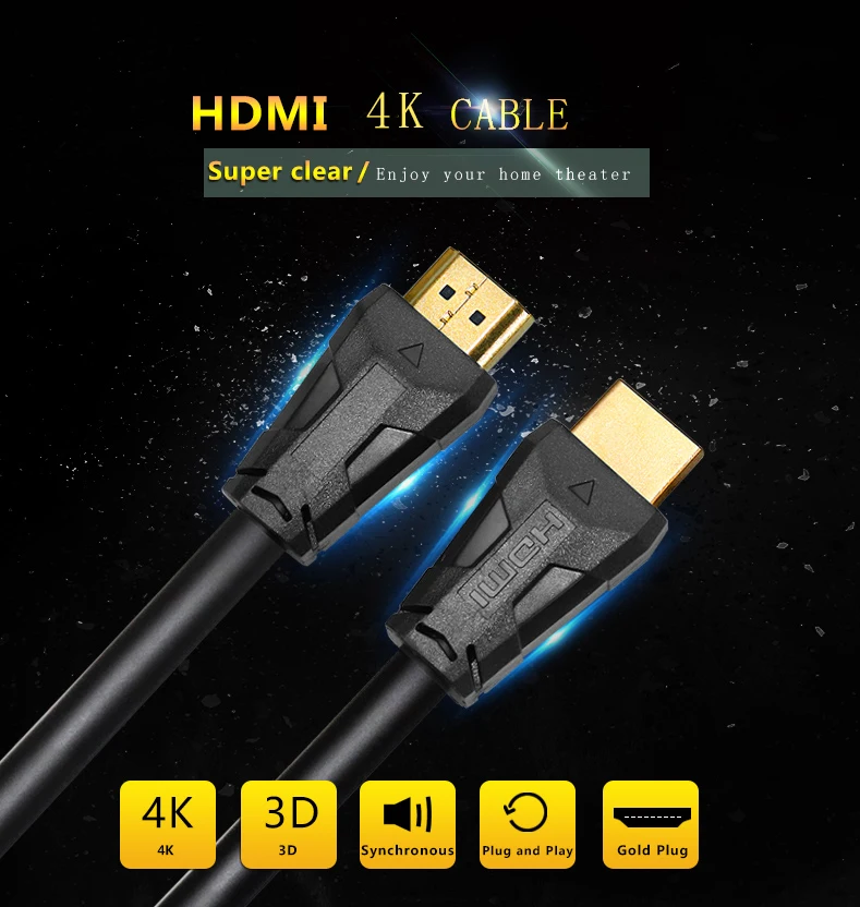 oor Luiheid rekenkundig Wholesale Hdmi Cable 4k 20 25 Meter 60hz 30hz 1080p 1m 2m 3m 250mw Male To  Male Gold Plated High Speed Hdmi Cable - Buy Best Hdmi Cable 4k Factory  Good Price
