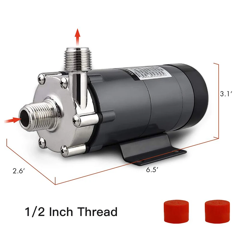 Stainless Head Magnetic Drive Pump 15R High Temperature Resisting 140C Homebrew 