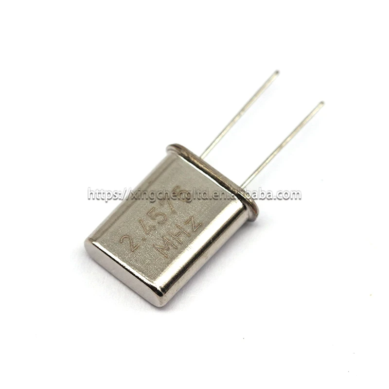 10 Pezzi Risonatori Al Quarzo HC-49U - Frequenza 2.4576 MHZ - Per Circuiti Elettronici E Hobby