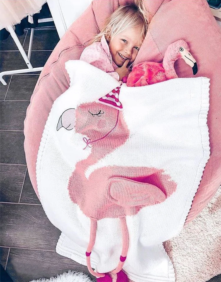 Flamingo Unicorn Child Knitted Blanket Home Soft Leisure Baby Blanket