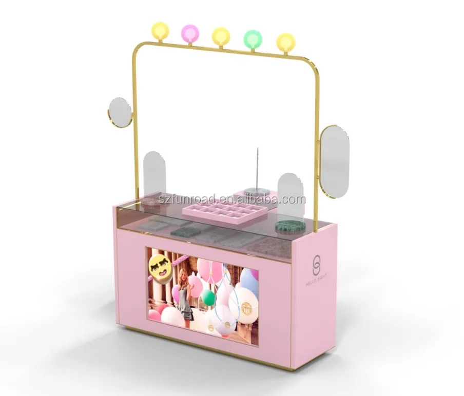 Commercial furniture Small Jewelry Display Kiosk Design jewelry display showcase with display stand