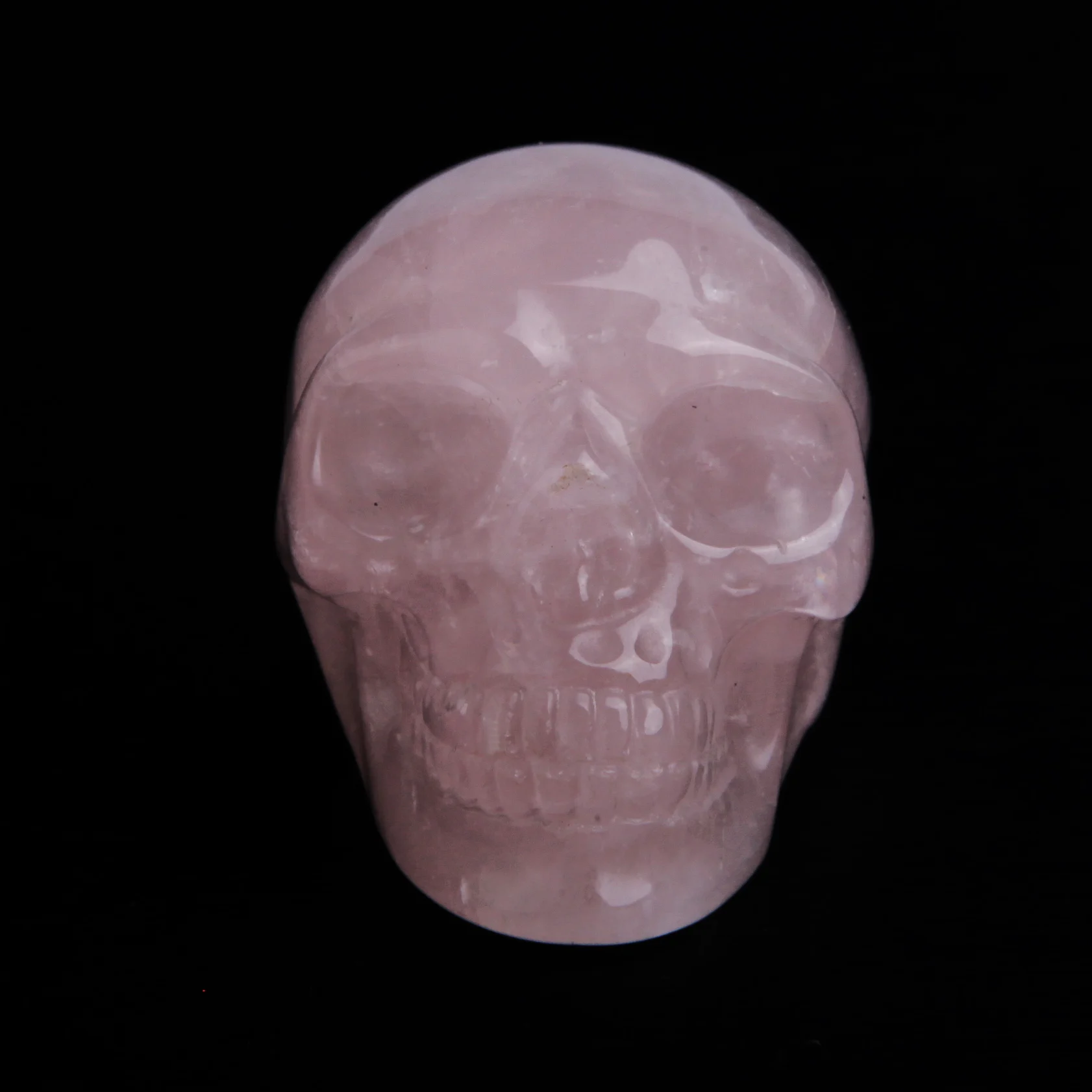 Natural High Quality Large Life Size Clear Pink Quartz Rose Crystal Carving Crystal Skull