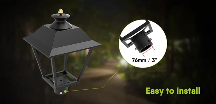 140lm/w european style garden lamp waterproof ip65 dusk to dawn