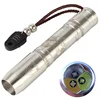 Tri Color Stainless Steel LED Flashlight with Chinese Dragon Pattern