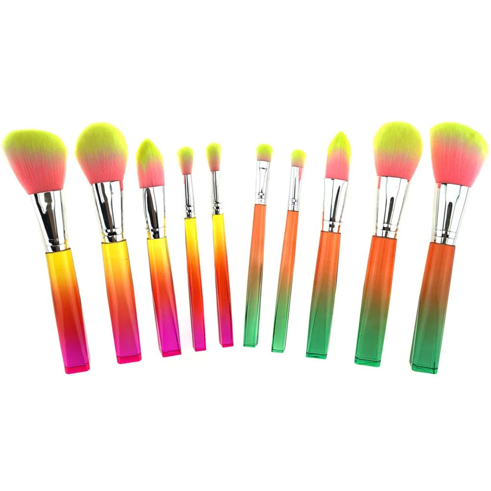 nylon custom elegant wholesale personalized accessories plastic orange yellow for eyes blending green marble makeup brushes
