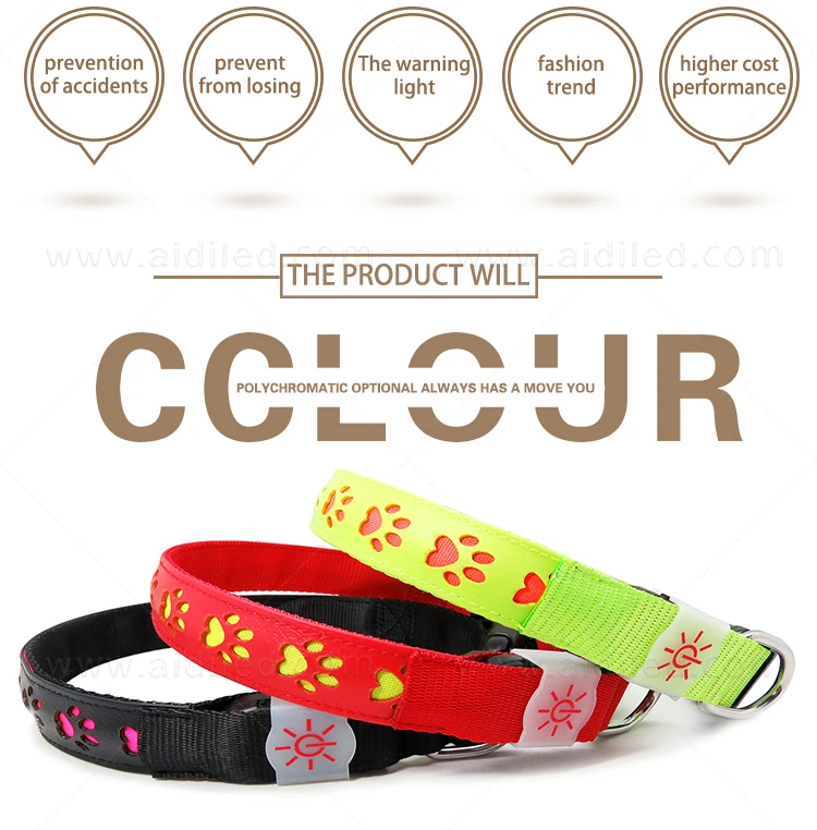product-Popular hot sale pet accessory Hollow Printing Led Pet Collar-AIDI-img