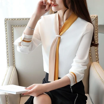2020 Elegante,Mujeres Tops Sueltos Y Blusa Primavera Otoño product image | Moda, Ropa, Camisa de gasa