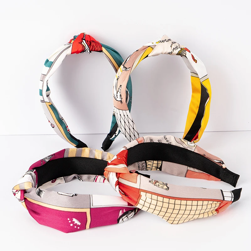 

printed headband,600 Pieces, Pink,black,dark green,coffee,beige
