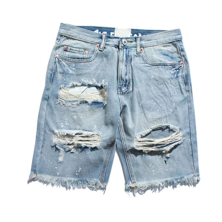 Distressed jean shorts men best sale