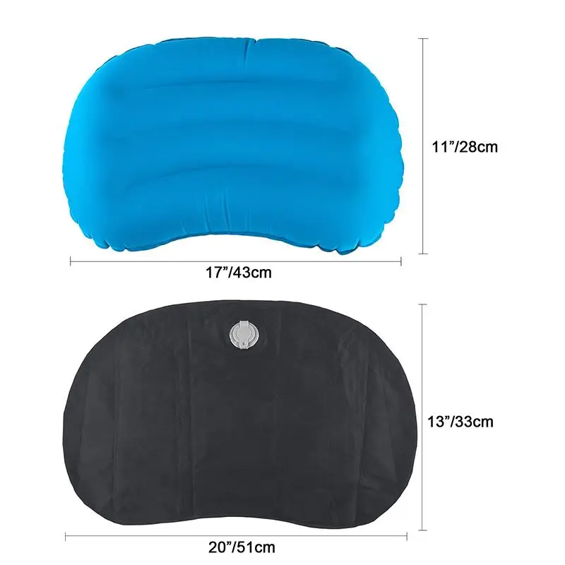 Ergonomic Design Inflatable Air Filled Travel Neck Pillow And Pad For Camping And Travelling