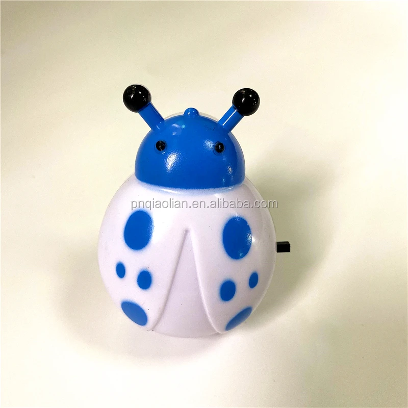 Qiaolian RTS Novelty Cute Small Beetle Switch Night Light 110-250V Low Voltage 50-60HZ Durable Baby Care LED Nightlight