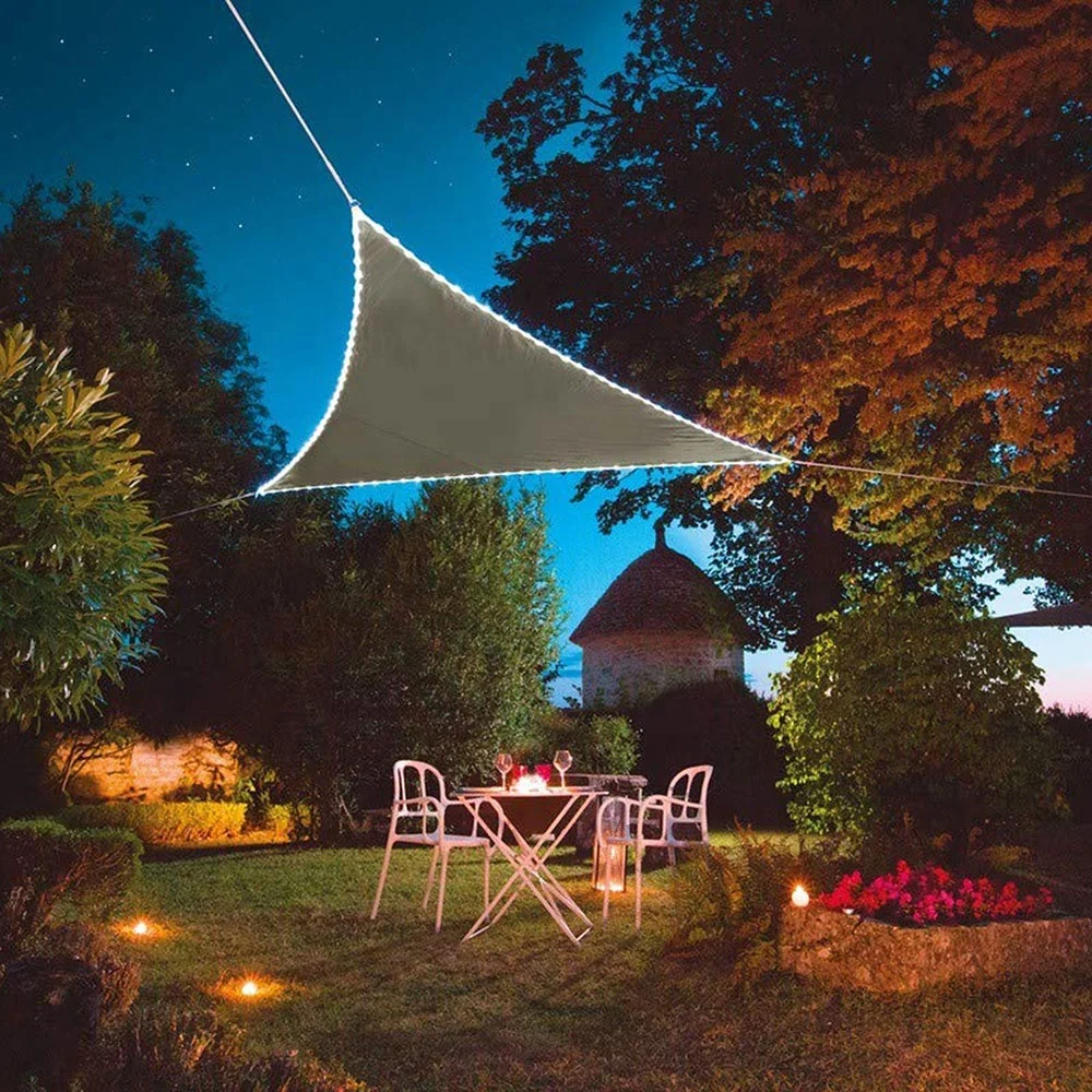 Waterproof Tarps Canopy 3x3x3 M Triangle Patio Led Sun Shade Sail For