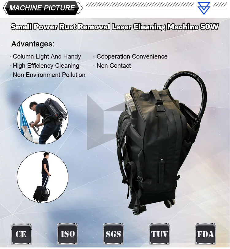 High efficiency rust removal handheld laser metal cleaning machine for paint rust removal