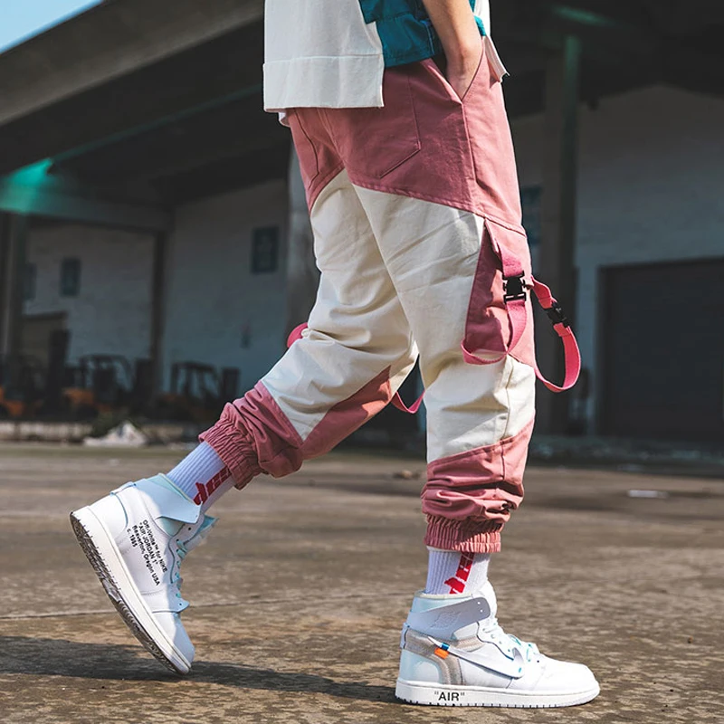 2019 Cool Style Ribbon Baggy Streetwear Men Joggers Trousers Hip Hop ...