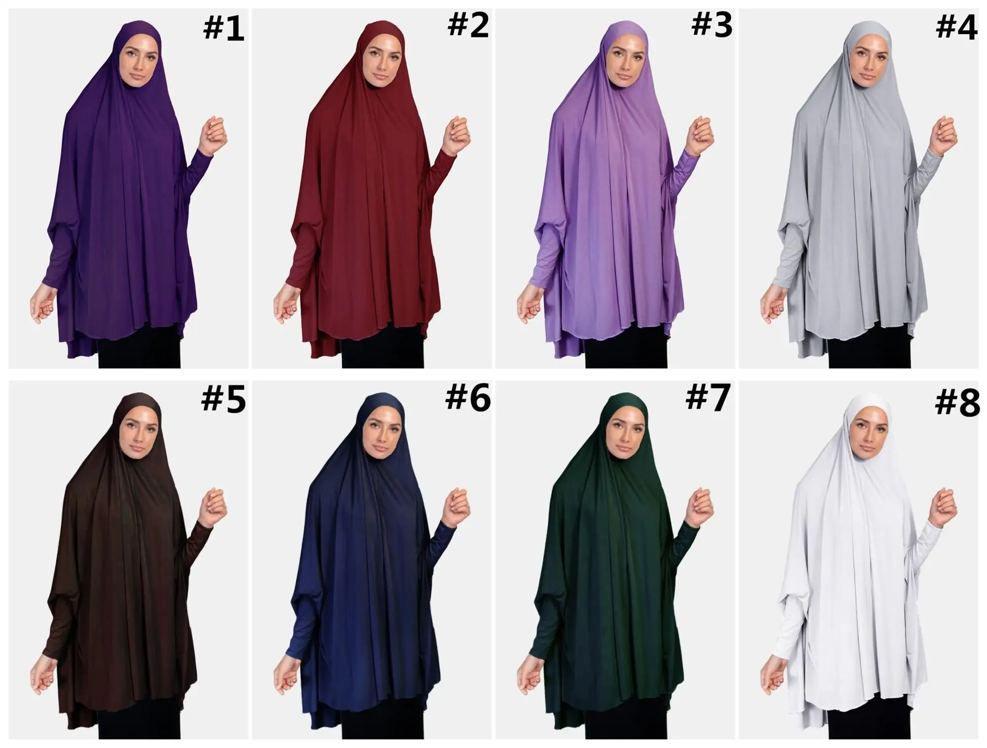 Lady Gown Hijabs Prayer Sleeve Middle East Robe Islamic Abaya Jilbab ...
