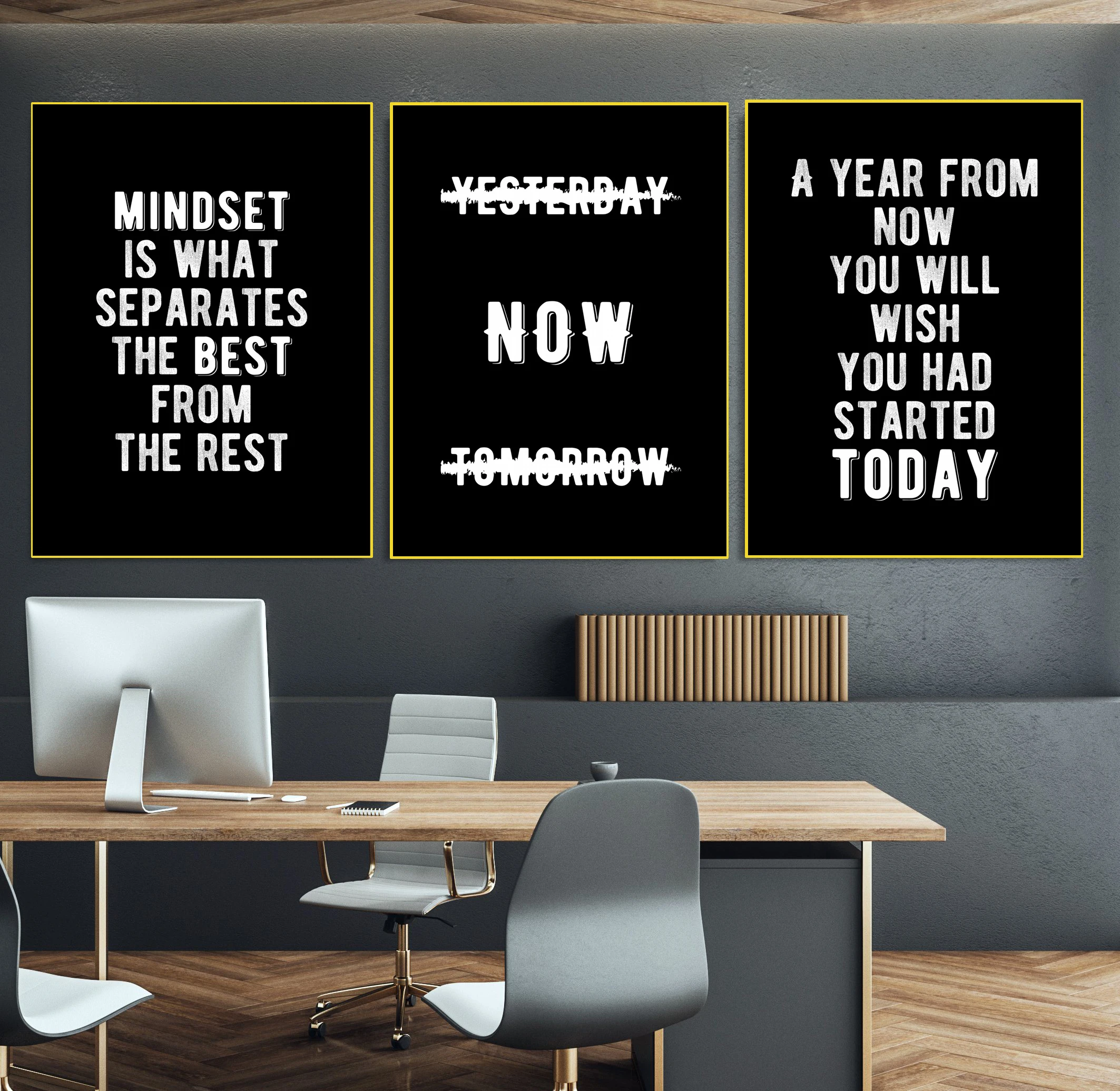 Yesterday 2024 Now Tomorrow Motivation Canvas Wall Art