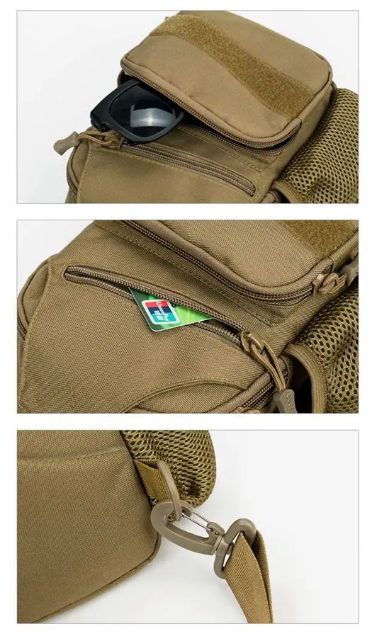 outdoor travel sling tactical bag men military chest shoulder bag with USB Charging