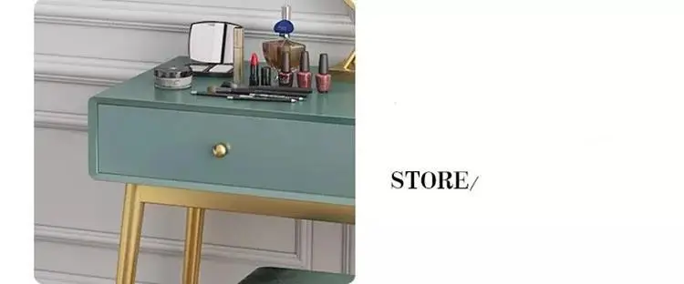 Light luxury bedroom simple modern small apartment wooden makeup table dresser mirror