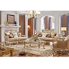 American classic style cloth art solid wood carving luxury home sofa S1606