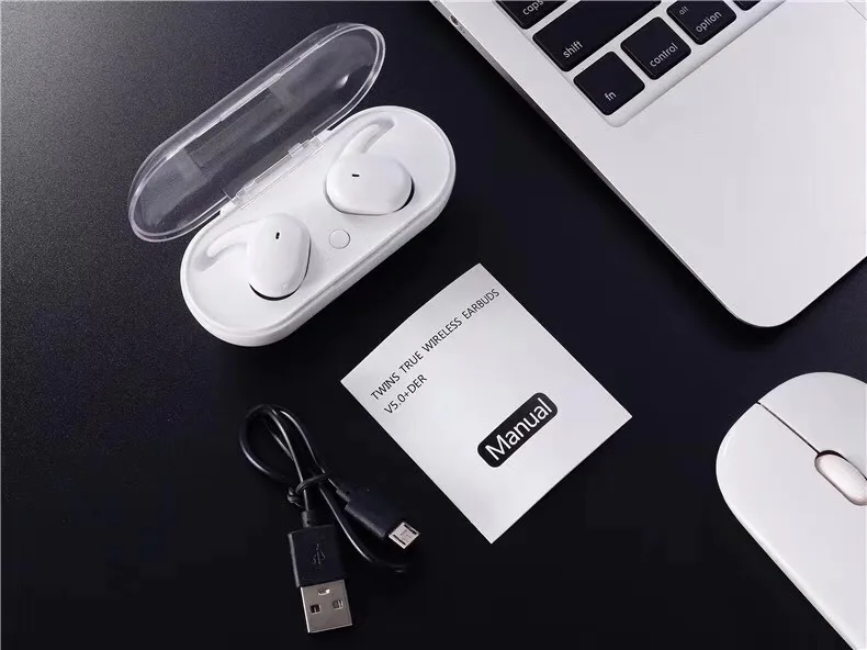 Cross-border customized new TWS4 Bluetooth Headphone 5.0 Touch Motion Biaural Belt Charging Warehouse TWS Headset TWS - ANKUX.COM