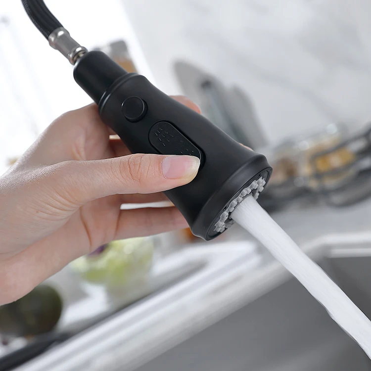 Single Handle Matt Black Pull Down Touch Sensor Kitchen Faucet for Wholesale