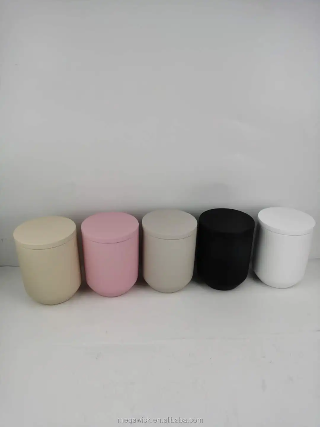New Arrival Matte Ceramic Candle Jar In Marble Pattern,400g Big