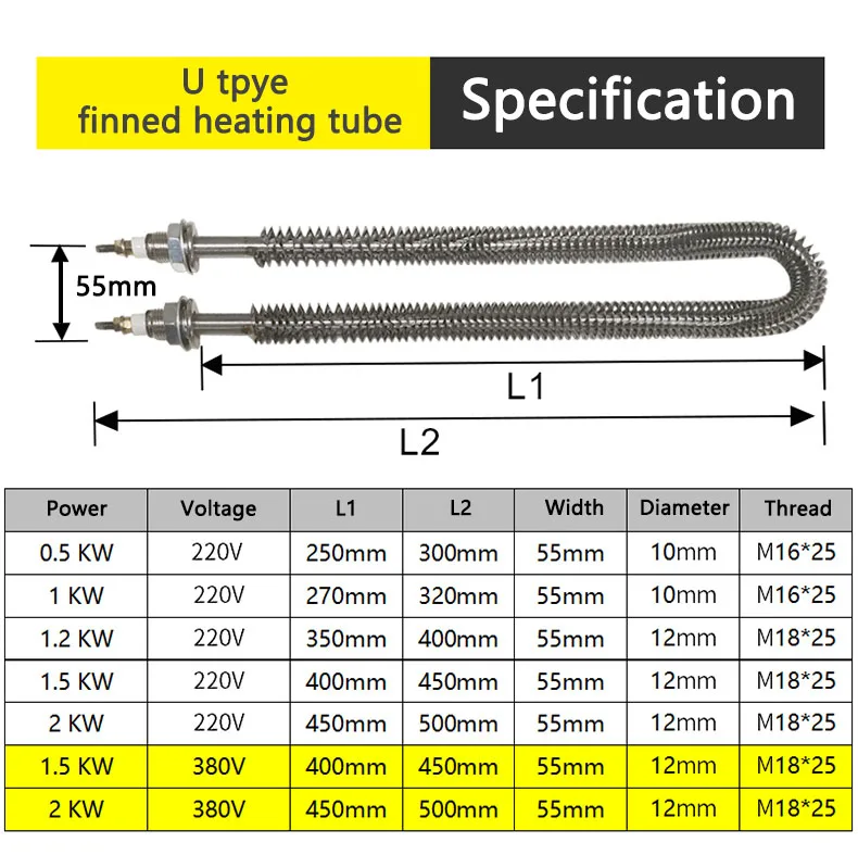 Heating Element Heating Tube, 220V, 1000W, 2Kw - detail 8
