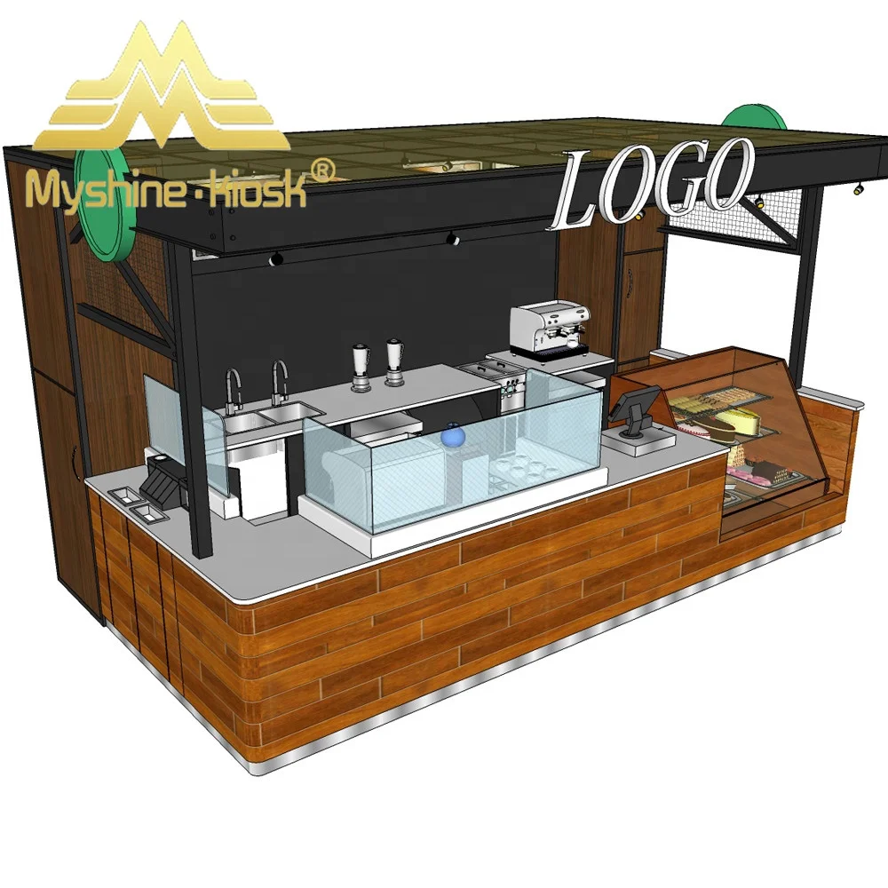 2020 Stylish Coffee Shop Counters Cafe Kiosk For Sale Bubble Tea