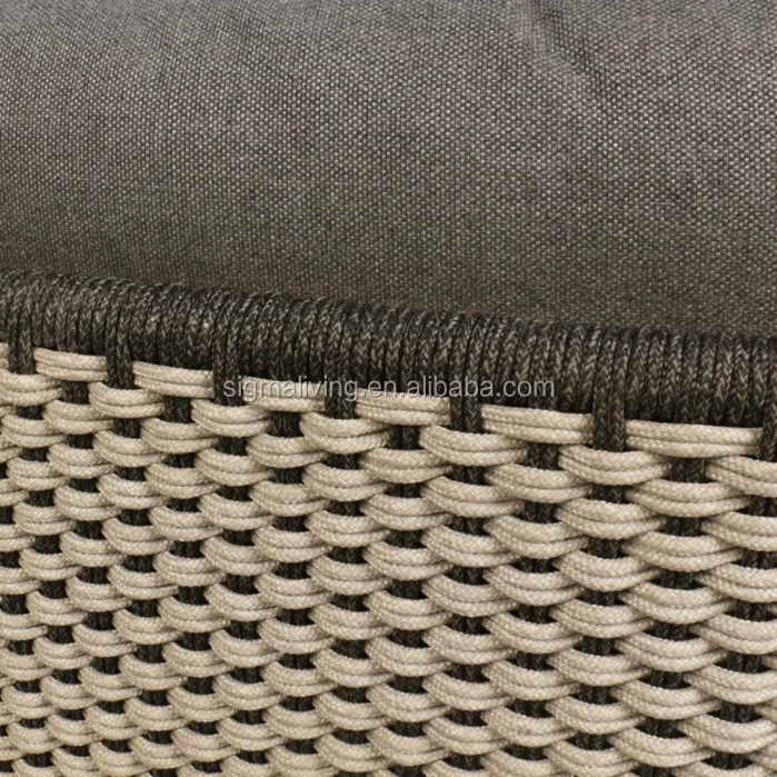 Hot sale comfortable outdoor furniture hand woven rope garden furniture two tone weave sofa
