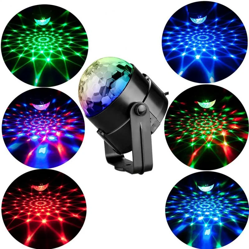Hot Sale 3W Mini RGB Disco Club DJ LED Crystal Magic Ball Stage Light with Remote Control for Christmas Halloween Wedding Party