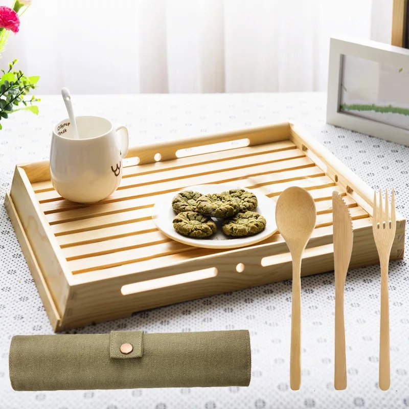 
Eco-Friendly Outdoor Portable Zero waste Bamboo Utensils travel Cutlery Set Spoon Fork Chopstick 