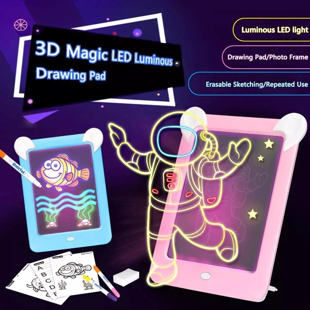 3d Magic Drawing Board Amazon Educational Flashing Led Pad Kids